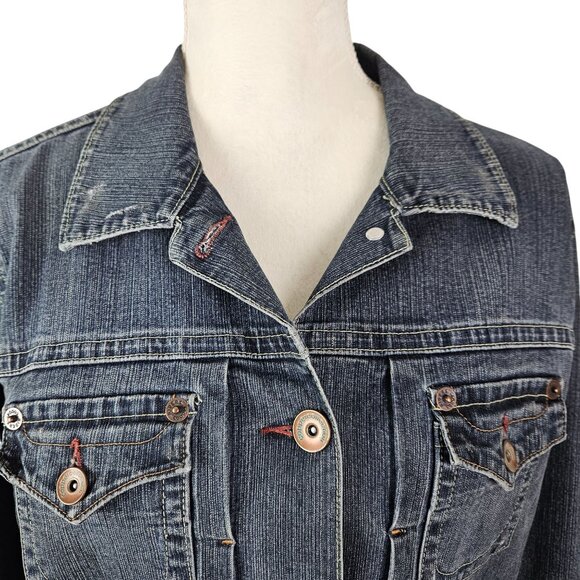 Vintage Riders By Lee Stylish Jean Jacket Womens XL Button Front Chic Trendy - Picture 5 of 15